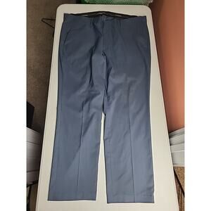 Alfani Tech Pants Men's 40W x 30L Stretch Limo Blue Flat Front Lightweight NWOT